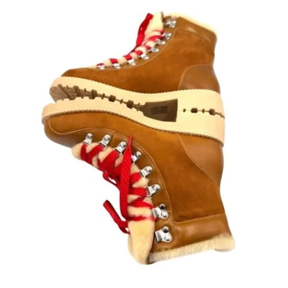 NWT J.Crew Leather & Nubuck Pieced Nordic Boot Glazed Pecan Womens 9 - Picture 12 of 14